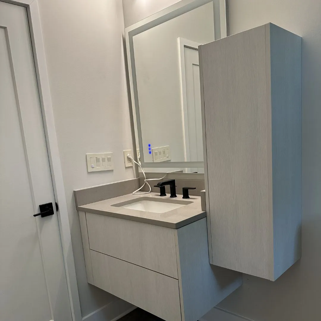 Master bathroom remodel Buford GA custom vanity and cabinet renovation GG Kitchen and Bath